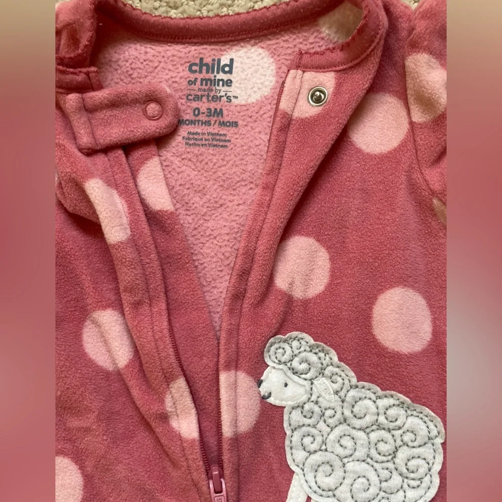 Baby girl 0-3 footed pajamas fleece bundle